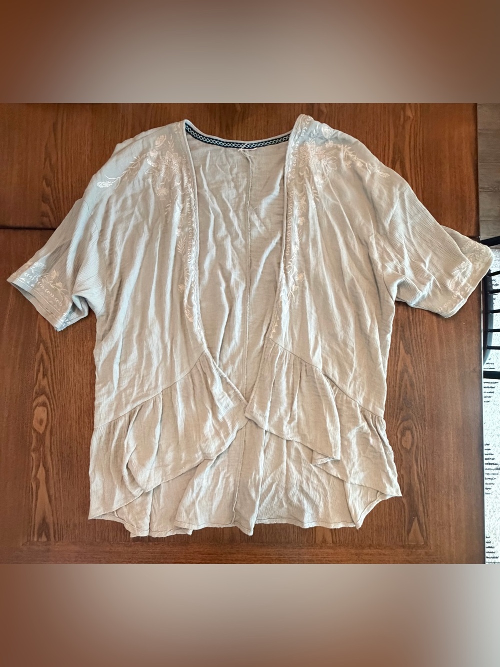 Light Beige Open Drape Tunic